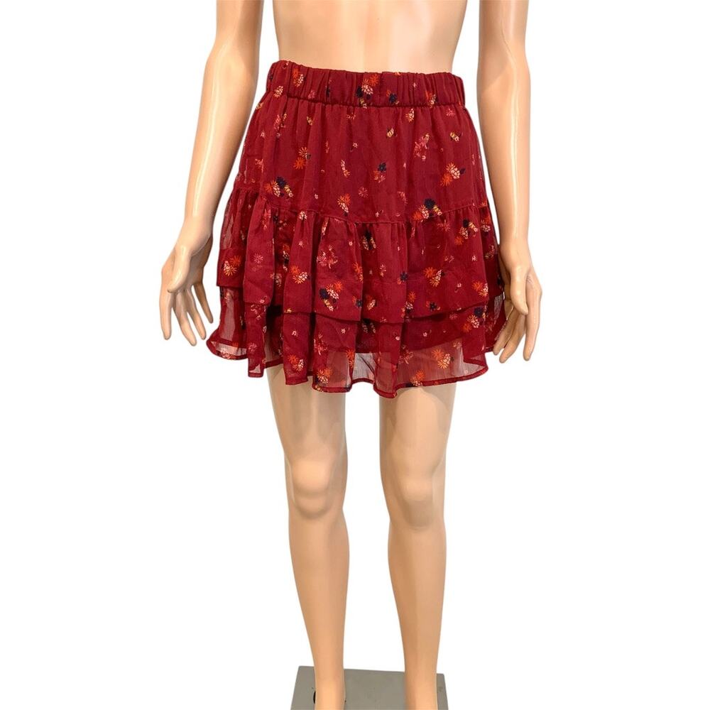 Free People XS "From the Valley" tiered ruffle mini skirt SK2 3368